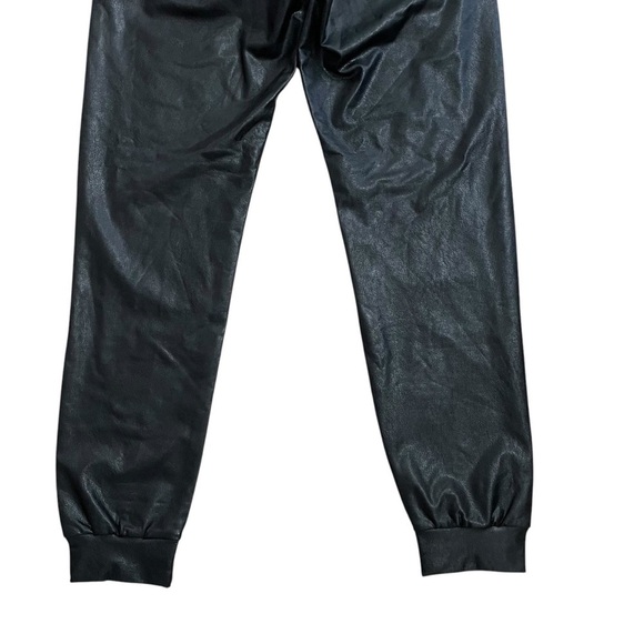 Commando Faux Leather Jogger Pants Black Size Small Stretch Pockets - Picture 5 of 8